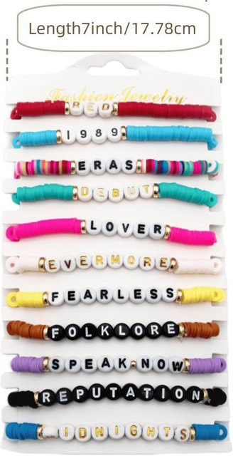 11-teiliges Keramik-Buchstabenperlenarmband, Freundschaftsarmband-Set - Bild 1