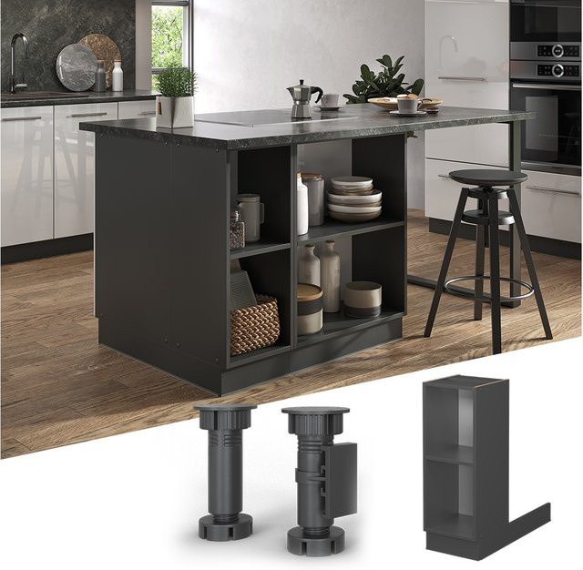 Küchenunterschrank Vicco Fame-Line Anthrazit mit Einlegeboden und Blende, Breite: 30 cm - Bild 1