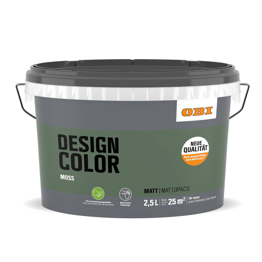 OBI Design Color Dispersion Wandfarbe Moss Grün 2,5 l - Bild 2