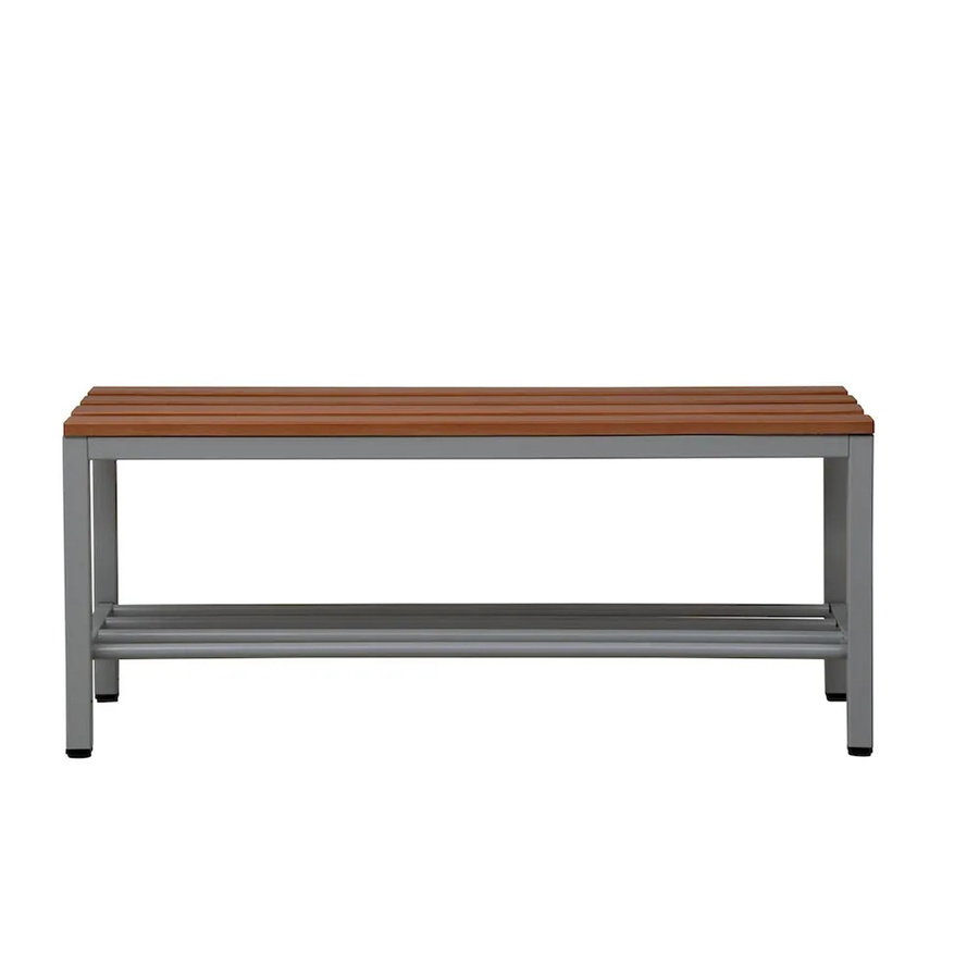 PROREGAL Sitzbank Seal freistehend in Grau und Buche mit Schuhrost, H x B x T: 40 x 100 x 40 cm - Bild 2