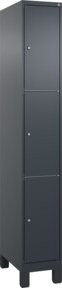 C+P Schließfachschrank Classic PLUS mit Füßen, 1 Abteil, Anthrazitgrau, H x B x T: 195 x 30 x 50 cm - Bild 1