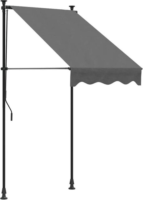 vidaXL Einziehbare Markise aus Polyester und Stahl in Anthrazit B: 150 cm, H: 100 cm - Bild 1