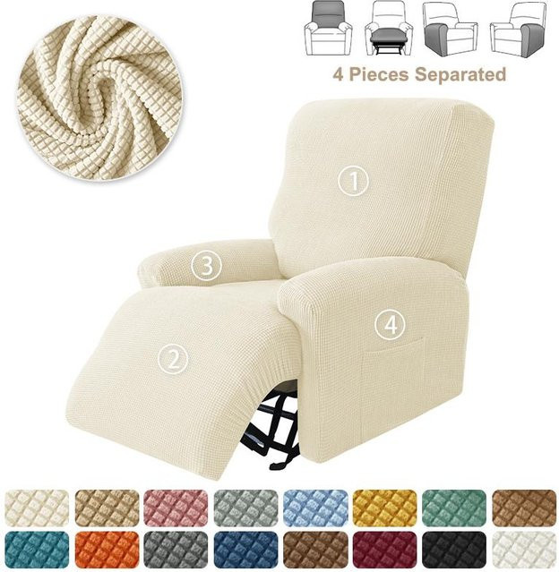 Bestbags 4-teiliger Sesselbezug aus Jacquard-Stretch-Material für 1-Sitzer, rutschfest und waschbar - Bild 1