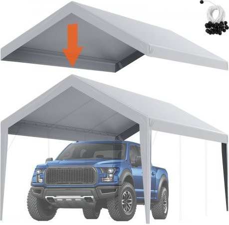 VEVOR Carport Ersatzdach Grau, wasserdicht und UV-geschützt, B/T: 610 x 304 cm - Bild 1