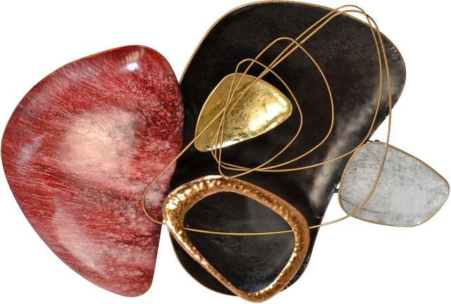 Moderne Wanddekoration Eddi von möbel direkt online in Rot, Gold und Schwarz, oval aus Metall - Bild 1