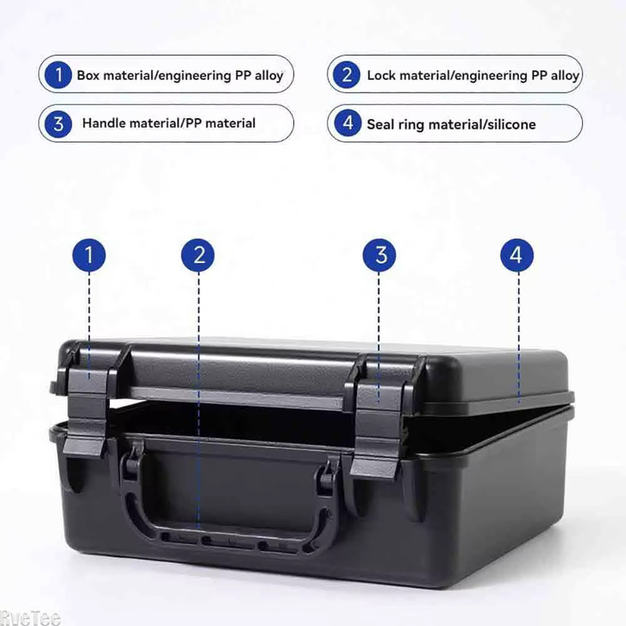 RveTee Werkzeugkoffer Sicherheitsbox in Schwarz B: 18 cm, T: 16 cm, H: 7,5 cm - Bild 5