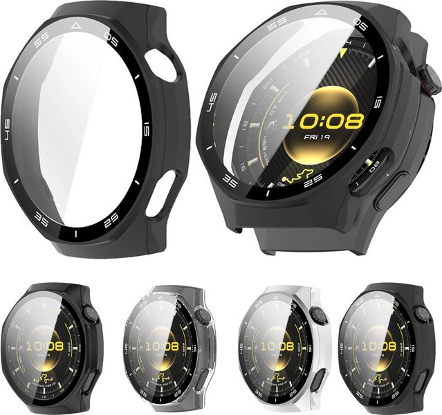 Huawei Schutzhülle und Glas für Huawei Watch GT6 Pro 46 mm, Schwarz, transparent, Unisex - Bild 1