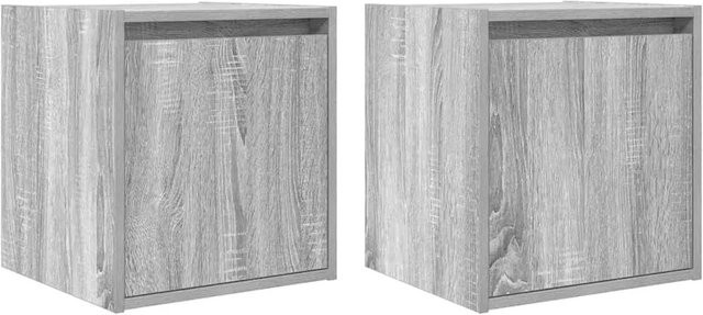 vidaXL Wand-Nachttische 2er-Set in Grau Sonoma, B/T/H: 38 x 34 x 40 cm - Bild 1