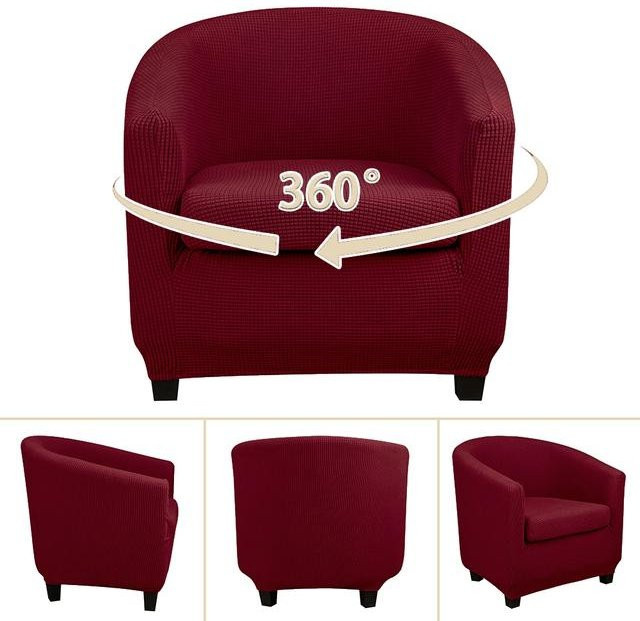 YZFZP Elastischer Jacquard-Sesselbezug für 1-Sitzer-Sofas, waschbarer Schonbezug in Grau oder Rot - Bild 1