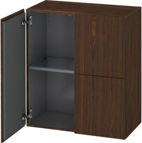 Duravit L-Cube Halbhochschrank mit 2 Türen in Nussbaum gebürstet, B/T/H: 70 x 36,3 x 80 cm - Bild 1