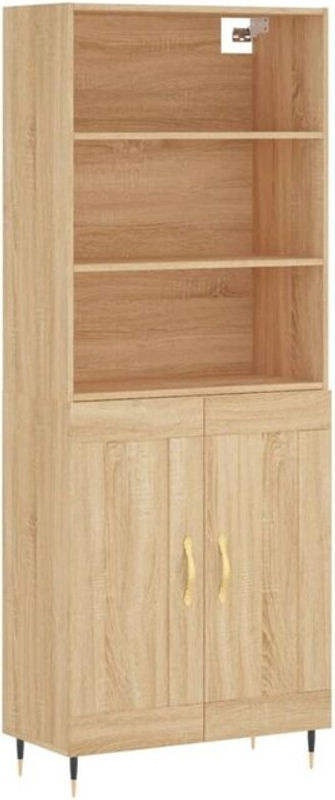 Vidaxl Highboard Modern in Sonoma-Eiche Natur Braun aus Holzwerkstoff und Metall, B/T/H: 69,5 x 34 x 180 cm - Bild 1