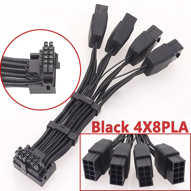 T.F.SKYWINDINTL 12VHPWR Adapterkabel mit 90 Grad Winkel für PCIe 5.0, 16AWG, Schwarz, kompatibel mit RTX 4090 und RTX 4080 - Bild 1
