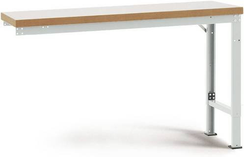 Manuflex Profi Spezial Anbauwerkbank mit Kunststoff Tischplatte, höhenverstellbar, grau, B: 200 cm, T: 70 cm, H: 74 cm - Bild 1