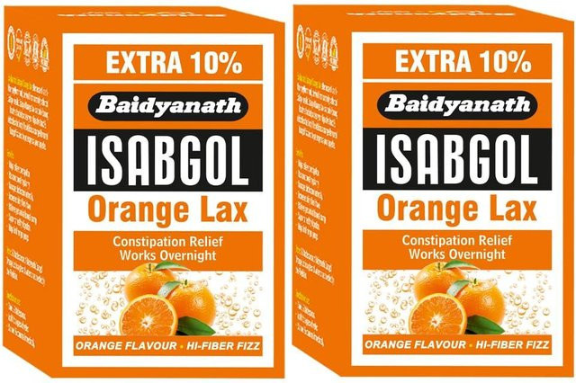 Baidyanath Isabgol Orangenlax Brausepulver, Orange, 2 x 0,11 kg - Bild 1