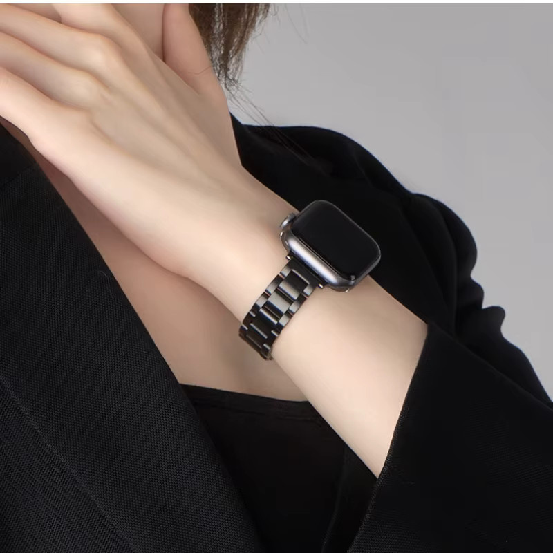 JBAILI Uhrenarmband Edelstahl, Schwarz, Unisex - Bild 2