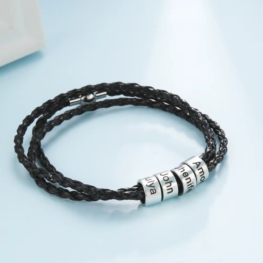 Lederarmband, Schwarz, Unisex - Bild 5