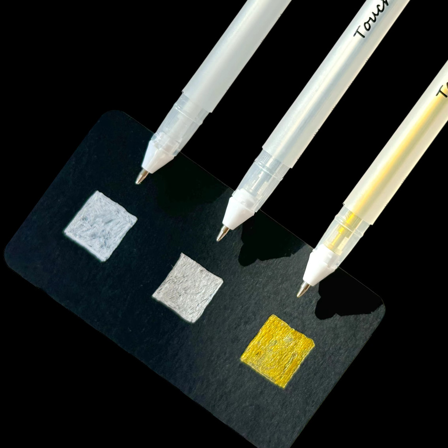 Textmarker für schwarzes Papier, Gelschreiber Set in Weiß, Silber und Gold mit 0,9 mm Spitze für Künstler und Journaler - Bild 5