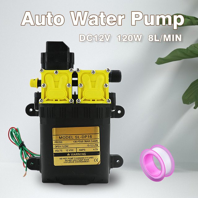 AICANTEK 12V DC Hochdruck Elektrische Wasserpumpe mit Dual-Core Power für Landwirtschaft und Auto, 10L/min, 7A - Bild 1