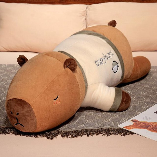 Wucifang Bags Cartoon-Capybara Stoffpuppe, braun, 75cm - Bild 1