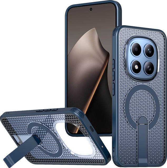 Wabenförmige Schutzhülle mit Magnetring für Xiaomi Poco M8, M8 F8 Pro, M8pro, F8PRO, F8ULTRA in Blau - Bild 1