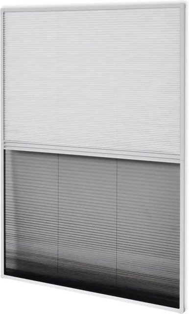 vidaXL Insektenschutz-Plissee für Fenster mit Aluminium-Jalousie in Weiß, B: 80 cm, H: 120 cm - Bild 1