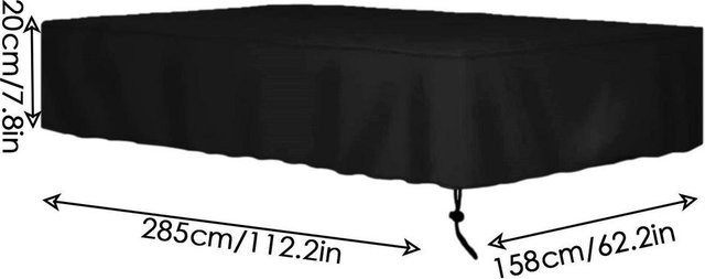 Lucky Life For Me Billardtischabdeckung wasserdicht und staubdicht mit Kordelzug in Schwarz oder Silber - Bild 1