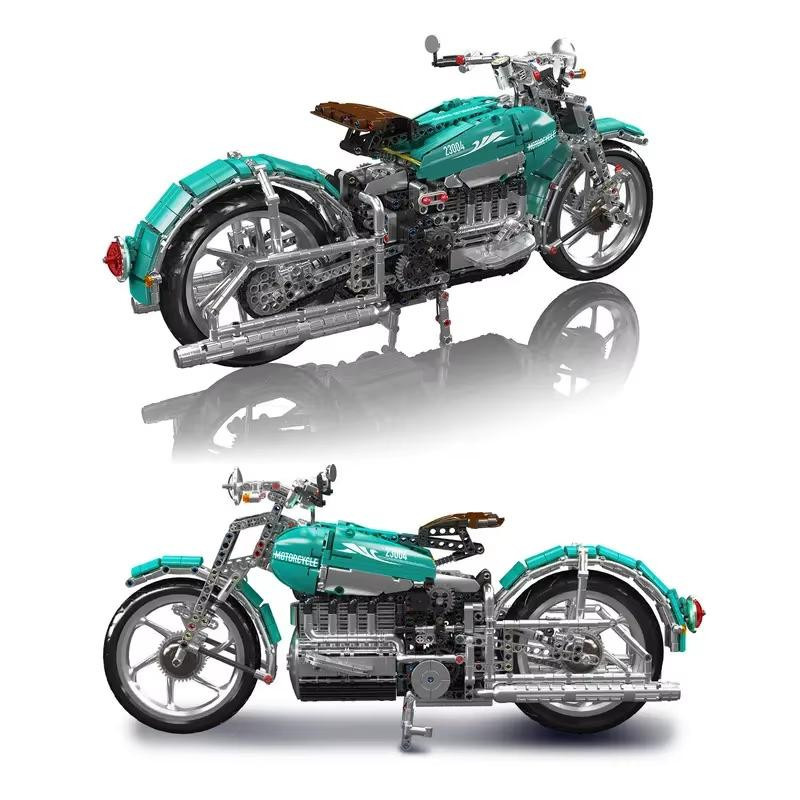 Linyi toy Bausteinset König Motorrad Gebäude farbenfroh - Bild 3