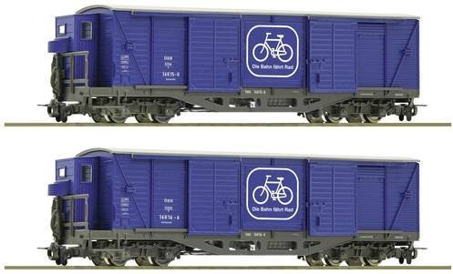 Roco 2er-Set Fahrradtransportwagen der ÖBB im Maßstab H0e - Bild 1