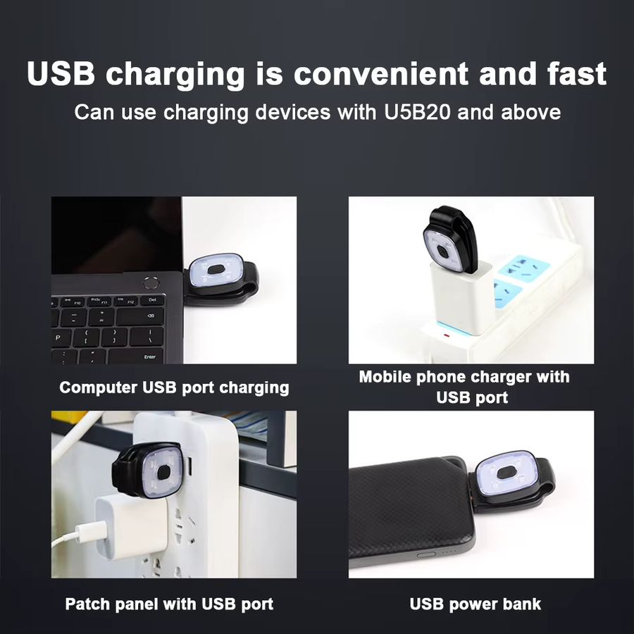 NovaSphere LED-Clip-Taschenlampe mit 3 Beleuchtungsmodi, wiederaufladbar via USB, IPX4 wasserdicht, Sicherheitswarnlicht für nächtliches Laufen und Angeln - Bild 5