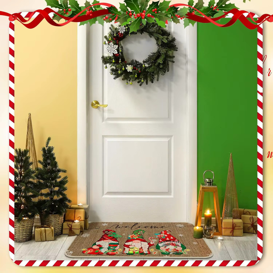 VIKAMA Weihnachtszwerg Teppich, rutschfest und schmutzabweisend, mehrfarbig, B/T/H: 40 x 40 x 40 cm - Bild 4