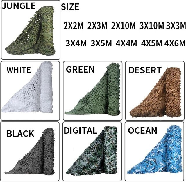 Tarnnetz für Garten und Jagd in Weiß, Blau und Beige, B/T: 2 x 3 m - Bild 1