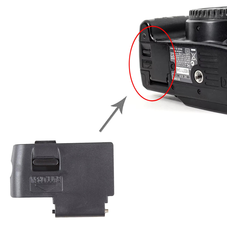 Canon OEM Batteriefachabdeckung für EOS 350D und EOS 400D in Schwarz - Bild 2