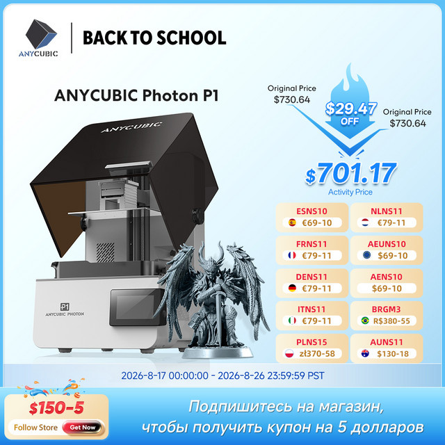 Anycubic Photon P1 Resin 3D-Drucker für zweifarbigen und mehrmaterialigen Druck mit präzisionsgeschliffener Stahlbauplatte - Bild 1