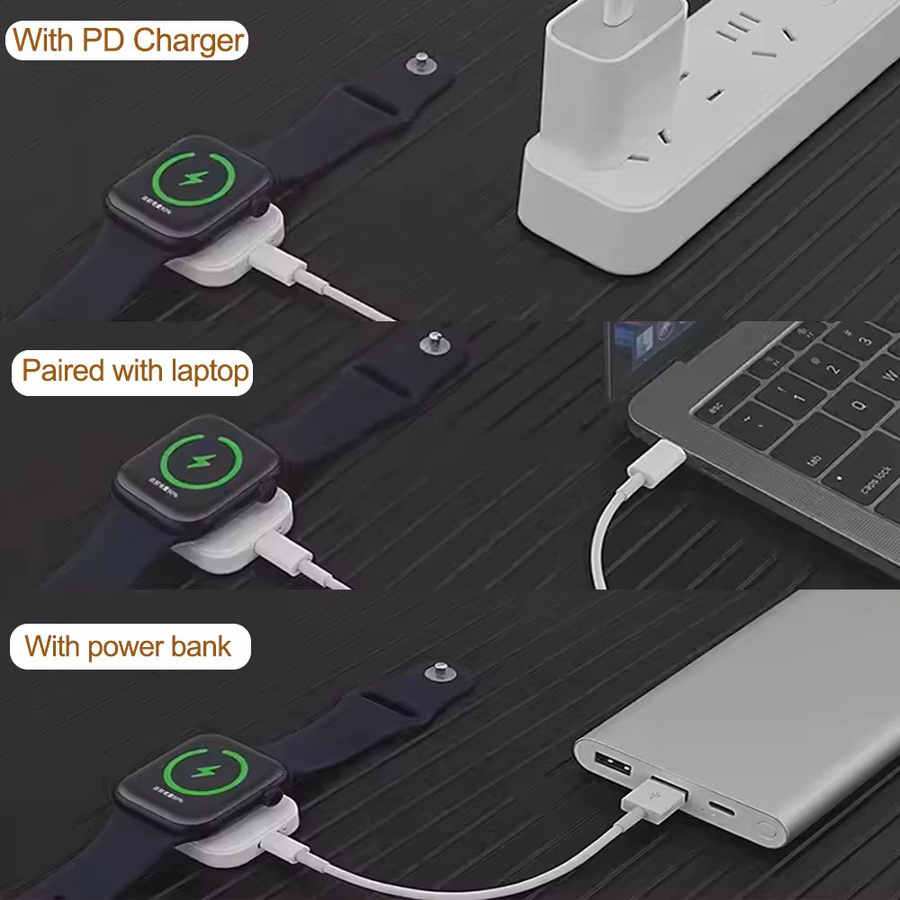 TekaGene Magnetisches USB-C Ladegerät für Apple Watch, Tragbare Schnellladestation in Schwarz - Bild 5