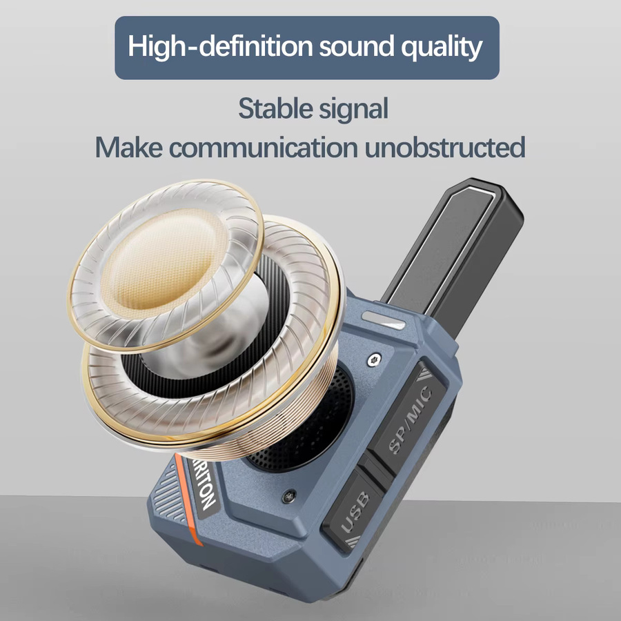 AIRITON AI-168 Mini Walkie Talkie Set, 2er Pack, Wiederaufladbare PMR/FRS Funkgeräte in Grau mit USB-C Ladegerät - Bild 3