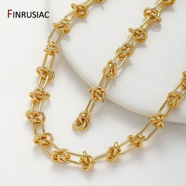 FINRUSIAC Knotenketten, 18K vergoldetes Messing, 6*12mm - Bild 1