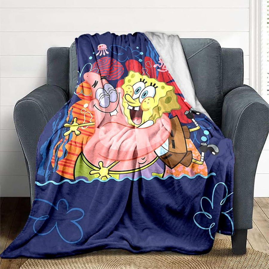 Yun2 Home SpongeBob Schwammkopf Flanell-Decke in Multicolour, B/B: 130 x 150 cm - Bild 5