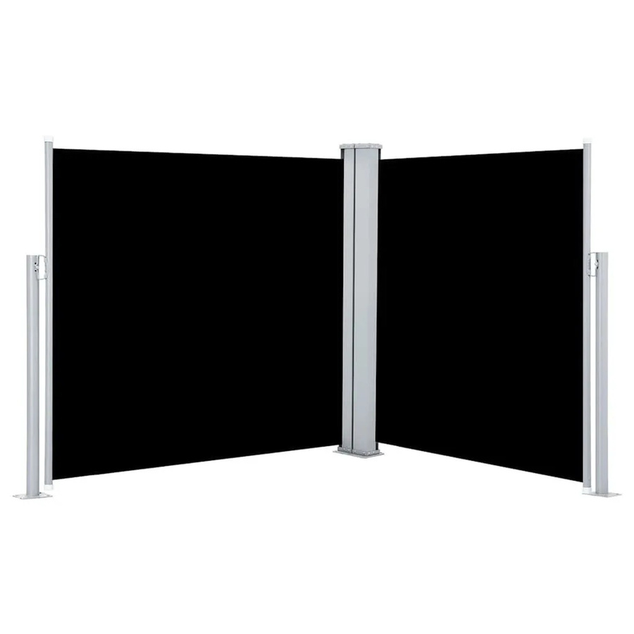 vidaXL Ausziehbare Seitenmarkise Schwarz aus Polyester und Stahl, B/H: 600 x 100 cm - Bild 2