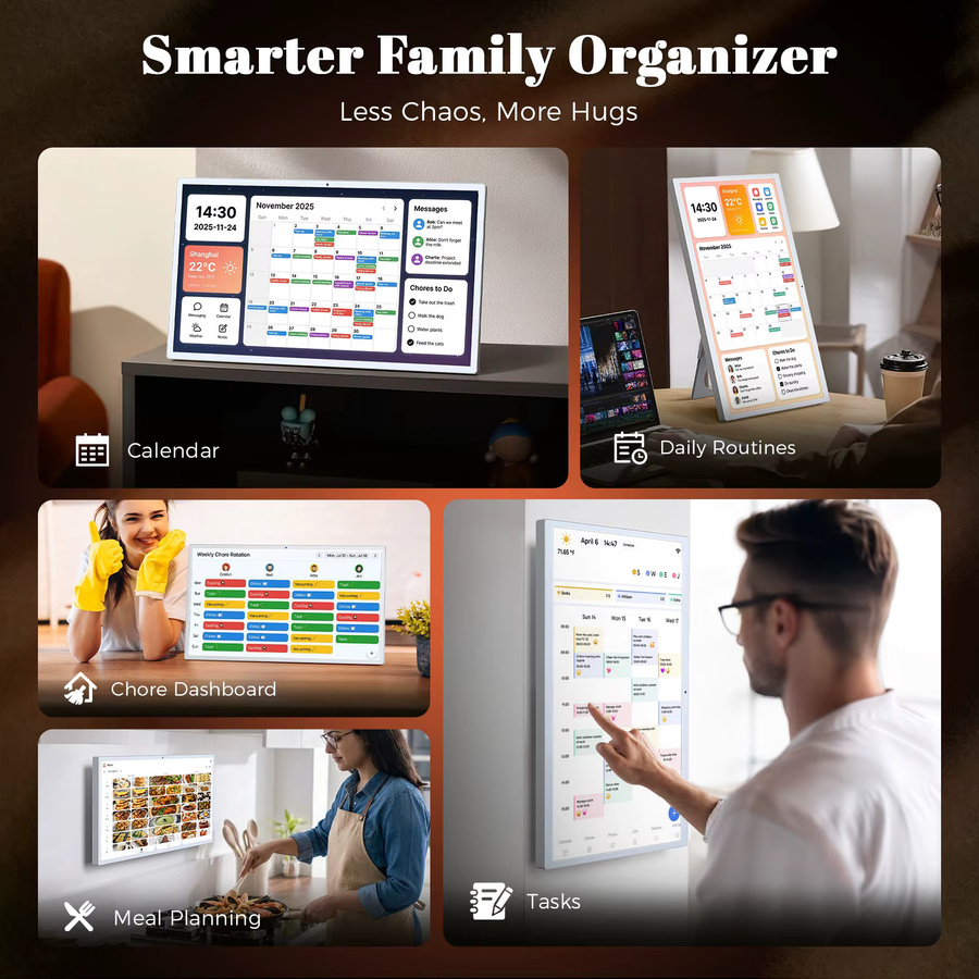 MWE Digitaler Wandmonitor 24 Zoll mit Full HD Touchscreen, Android 14, Weiß - Bild 4