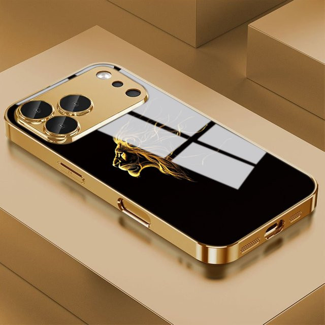 Heroic Lion Panzerglas-Handyhülle für iPhone 11 bis iPhone 17 Pro Max, stoßfeste Abdeckung, Farbe: Schwarz - Bild 1