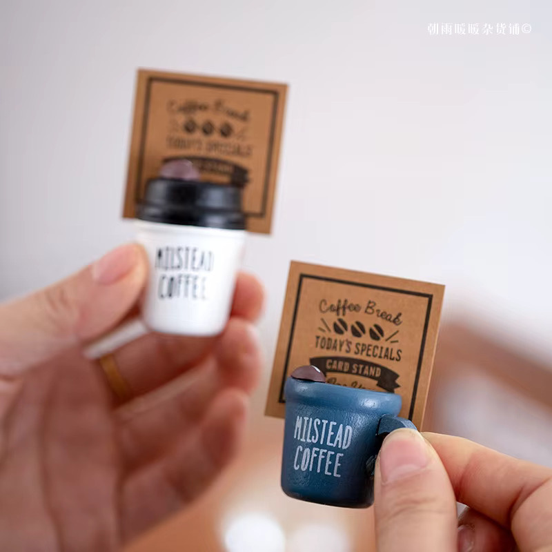 Chaoyu Mini-Kaffeetassen-Notizhalter aus Keramik im Retro-Stil als Schreibtischdekoration und Fotoständer - Bild 2