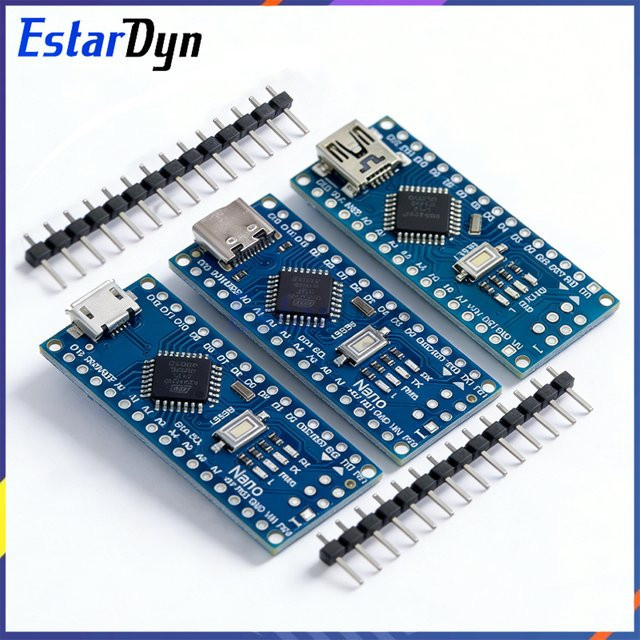 Estardyn Nano-Controller ATMEGA328P mit Bootloader in Blau, kompatibel mit USB-C und Micro-USB, 16MHz - Bild 1