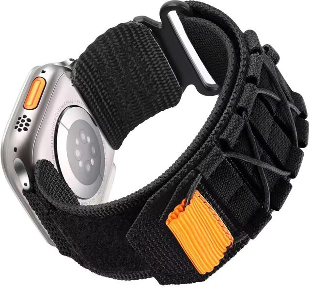LUJING Uhrenarmband Nylon, Schwarz, Unisex - Bild 1