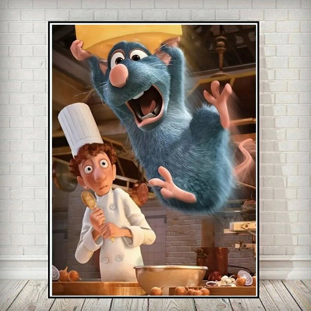 Disney 5D Diamantmalerei Ratatouille Mosaik-Stickerei mit runden Strasssteinen in Multicolour, Wandkunst, Breite: 30,0 cm, Höhe: 20,0 cm - Bild 1