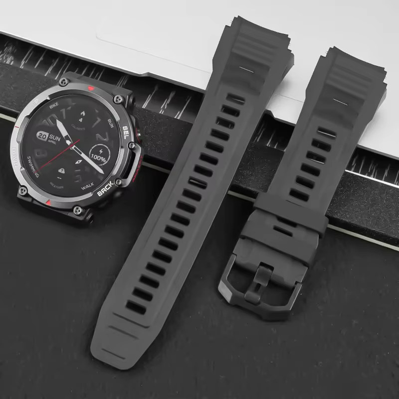 Huami Uhrenarmband Silikon, Schwarz, Unisex - Bild 2