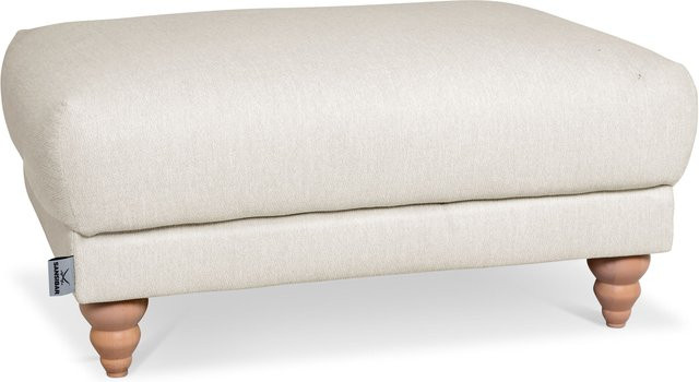 Hockerbank SANSIBAR LUND in Beige mit Eichenholz, B/T/H: 103 x 43 x 72 cm - Bild 1