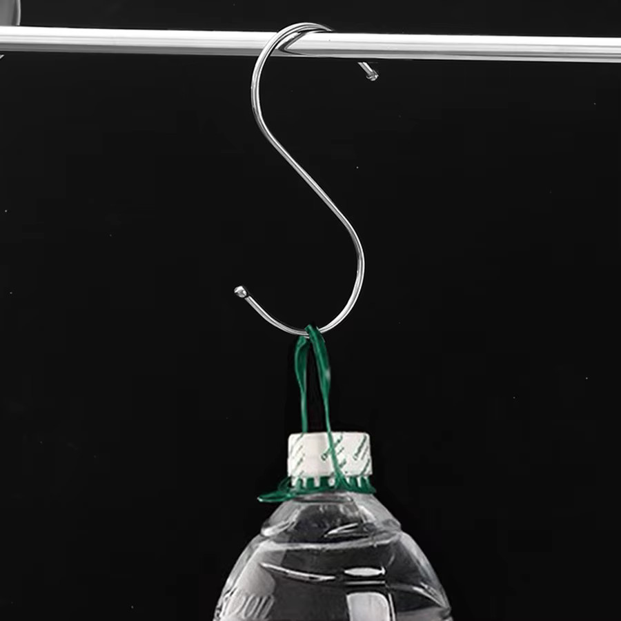 S-förmiger Mehrzweck-Haken aus Edelstahl zur Wandmontage in Silber/Chrom - Bild 2