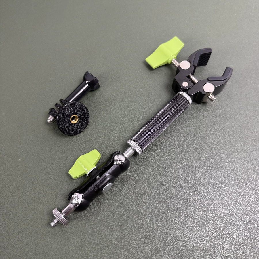 Universeller 360 Grad drehbarer Metallclip aus Aluminium als Stangenhalter für DJI und GoPro Kameras, Farbe: Schwarz - Bild 2