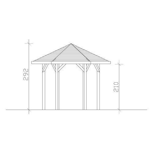 Skan Holz Pavillon Nancy 1 aus Leimholz in Nussbaum Braun B/T/H: 360 x 312 x 292 cm - Bild 4