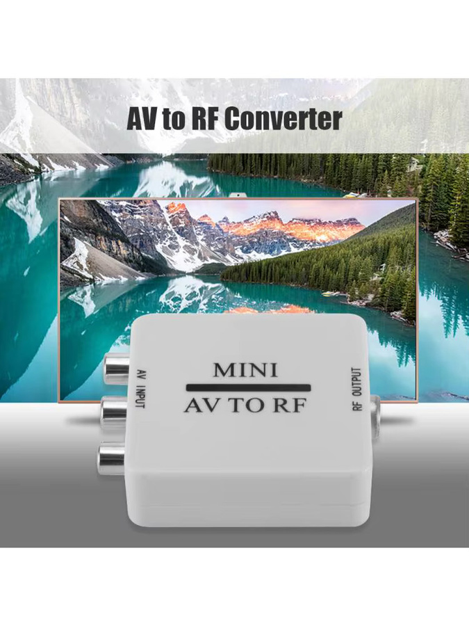 VODOOL AV-zu-RF-Videokonverter in Weiß, multifunktionaler HD-Videoadapter mit Unterstützung für RF 67,25/61,25 MHz Verstärker - Bild 5